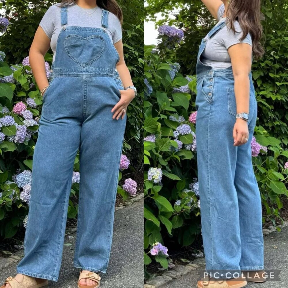Shiny By Nature Size 2xl Blue Denim Overalls